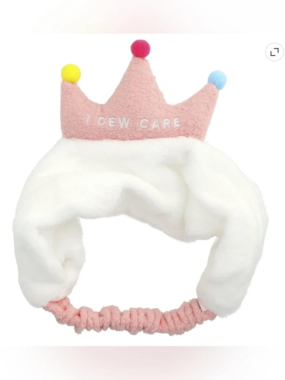 I Dew Care Pink and White Crown Headband South Korean NEW PC